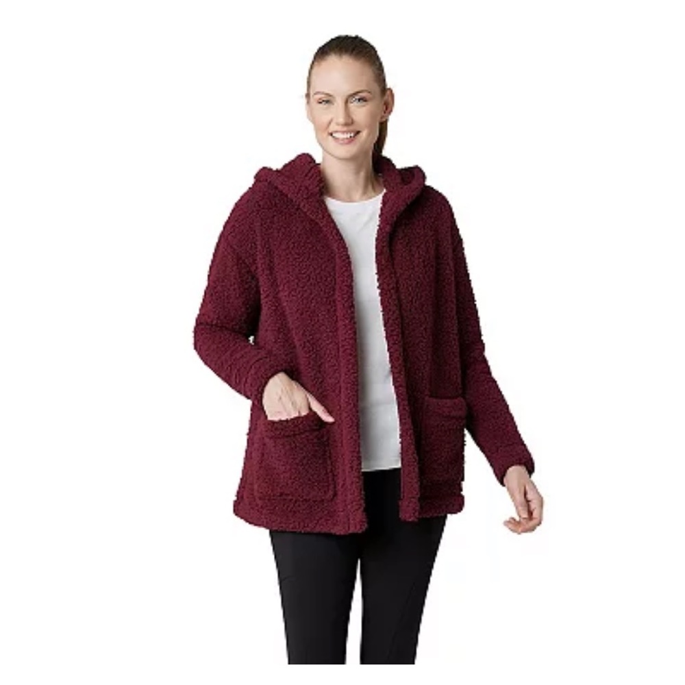 Eddie Bauer Hooded Plush Cardigan